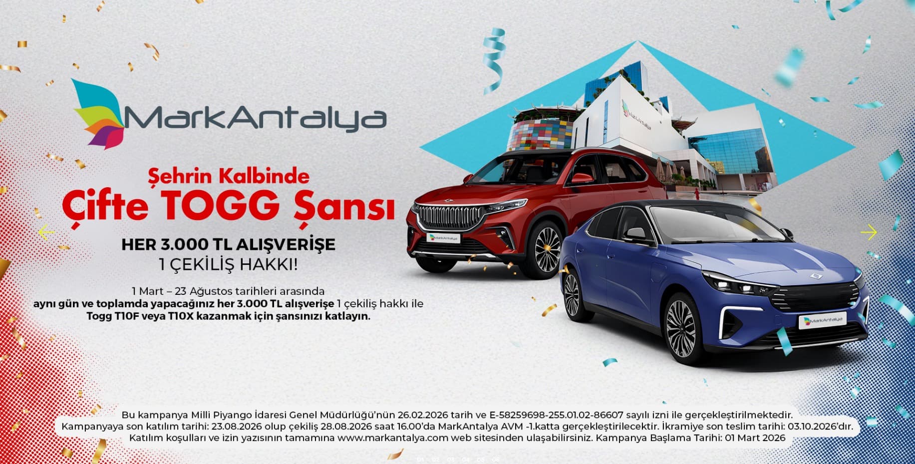 MarkAntalya AVM Çifte TOGG Çekilişi 2026
